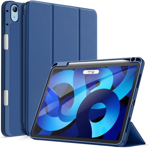 Coque pour iPad Air 11 Pouces M3/M2 (2025/2024), iPad Air 5/4 (10,9 Pouces 2022/2020 5eme/4eme Génération) avec Porte-Stylet, Étui Mince Tablette avec Dos en TPU Souple (Marine)