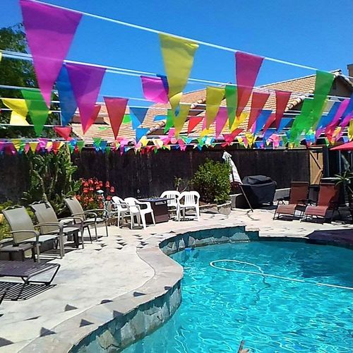 Fanion Bannière 160 Mètres Triangle Fanions Triangle Drapeau Triangle Double Pour Décorer Jardin Mariage Anniversaire Fête Intérieur Extérieur