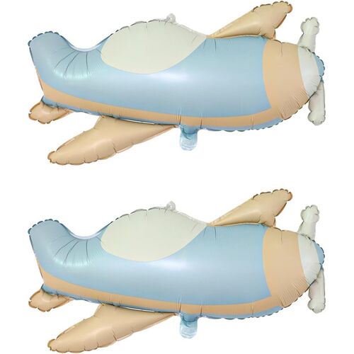 SJZG-Lot De 2 Ballons Gonflables En Forme D'Avion Mat - Décoration De Caricature Pour Garçons Et Filles - Décoration D'Anniversaire Pour Garçons Et Filles