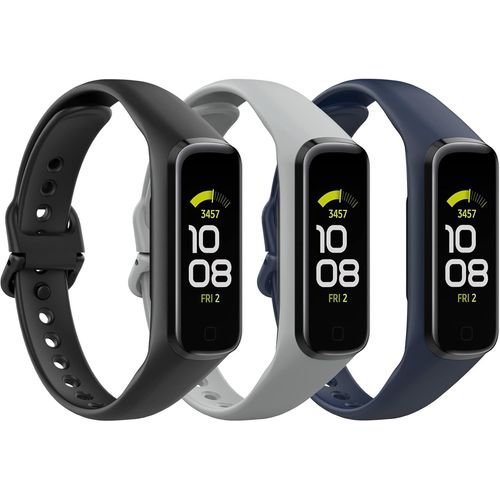 3 Pack Bracelets Compatible Avec Samsung Galaxy Fit 2, Bracelet De Montre De Remplacement En Tpe, Noir/Gris Clair/Bleu Foncé[Let9130864]