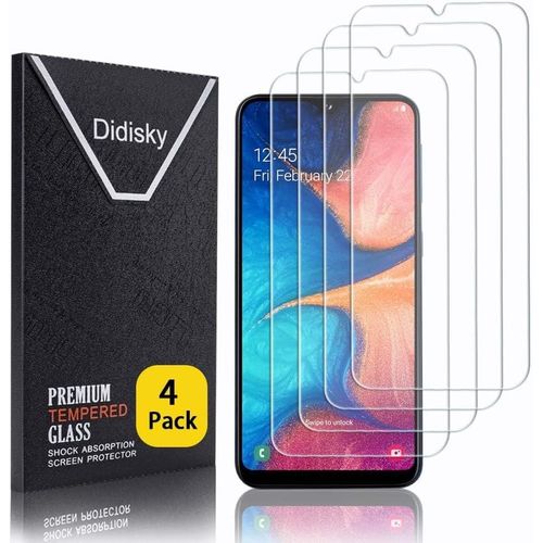 Lot De 4 Protecteur Verre Trempé Pour Samsung Galaxy A20e, Film Protection Écran, Dureté 9h, Pas De Bulles, Haute Définition