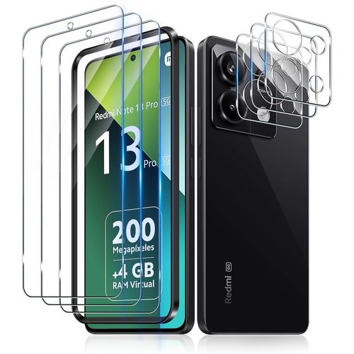 Verre Trempé Pour Xiaomi Redmi Note 13 Pro 5g Avec Caméra Arrière Protecteur [3+3 Pièces], Dureté 9h [Sans Bulles] Ultra Hd Ultra Résistant Film Vitre Protection Écran