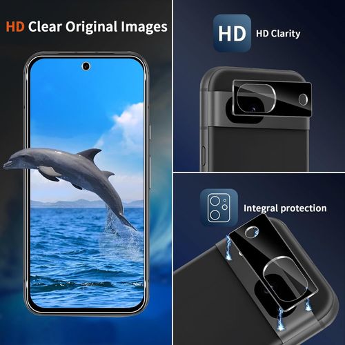 Verre Trempé Pour Google Pixel 8a. 2 Pièces Film Protection Écran Et 2 Pièces Caméra Arrière Protecteur. Anti-Rayures.Dureté 9h Glass. Hd Transparent