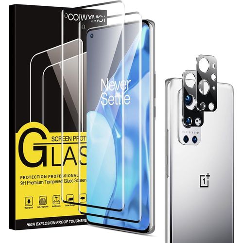Hshi-2 Pièces Verre Trempé Pour Oneplus 9 Pro 5g 6,7""+2 Pièces Caméra Protecteur,Ultra Résistant Film Protection Écran,Dureté 9h Glass,Sans Bulles D'air,Hd Transparent Vitre Protection