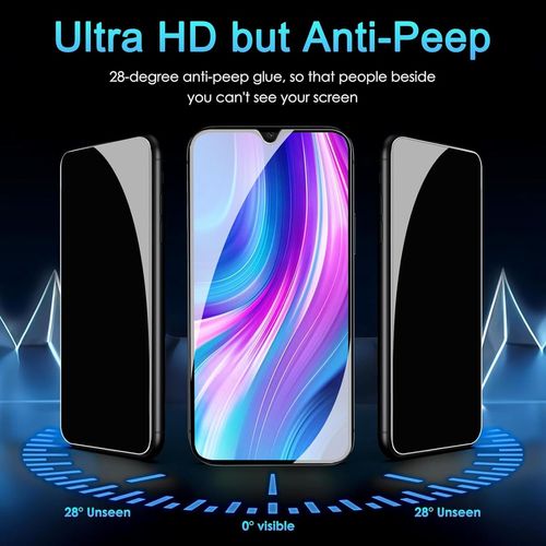 Verre Trempé Pour Xiaomi Redmi Note 8 Pro Anti Espion Dureté 9h Anti-Espion Vitre Film Protection Écran Sans Bulles Anti-Rayures Privacy Anti-Spy Confidentialité Protecteur D'écran,2 Pièces