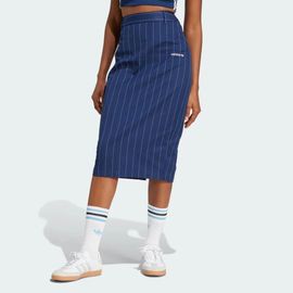 Jupe Crayon À Fines Rayures Adidas - Night Indigo / Off White - 38