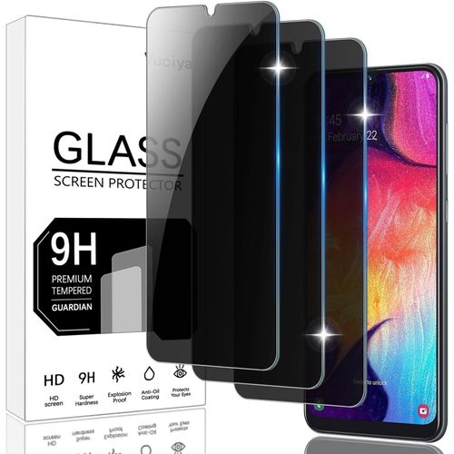 LOT DE 3 PROTECTION ÉCRAN ANTI-ESPION POUR SAMSUNG GALAXY A50/A50S/A30/A30S/A20 VERRE TREMPÉ 9H DURETÉ VITRE FILM RÉSISTANT AUX RAYURES ANTI-SHATTER ANTI-FINGERPRIN BUBBLE PROOF
