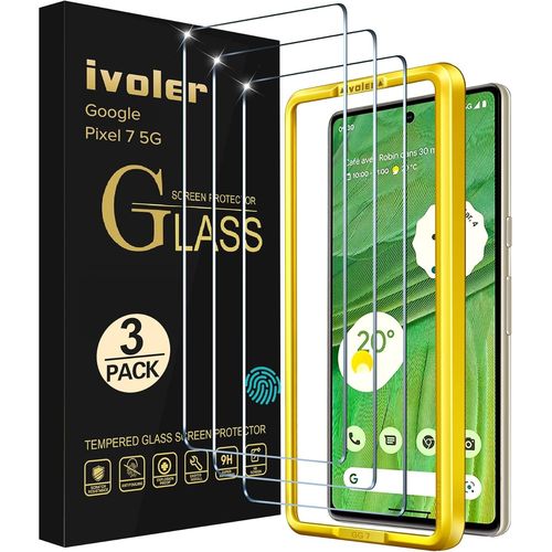 Pack De 3 Verre Trempé Pour Google Pixel 7, Avec Kit Installation Offert, Film De Protection D¿Écran - Anti Rayures - Sans Bulles - Dureté 10h Glass