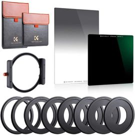 LETNERNY-Kit Filtre Nd1000 10 Stops 100X100Mm Filtre Gnd8 Doux Dégradé Porte Filtre Et 8 Bagues Adaptateurs Inclus Pour Objectif Appareil Photo