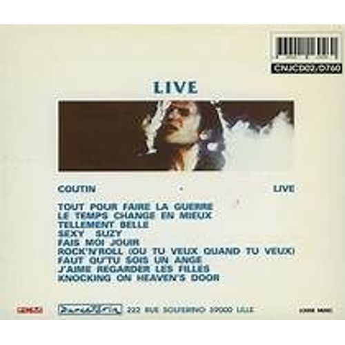 Cd Patrick Coutin " Live " Rock Français . Parfait État