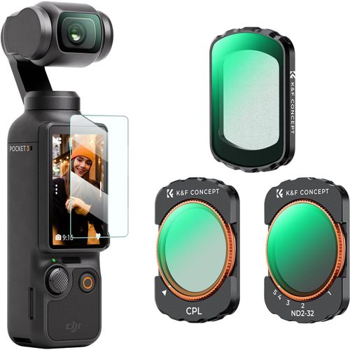 Black-Mist Cpl Filter 1/4 Nd2-32 Magnetic Compatible With Dji Osmo Pocket 3 And Polarizing Protection Film Diffusion Nd Variable Nano Coatings Waterproof Anti Scratch Light Hd