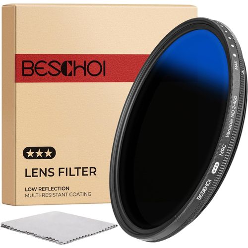 LETNERNY-Filtre Nd2-Nd400 Variable 67Mm Et Chiffon De Nettoyage Nd Réglable À Densité Neutre (0,3-2,7, 1-9 F-Stop) Verre Optique À Revêtement Multicouche Ultra Fin Hydrofuge Et Résistant Aux Rayures