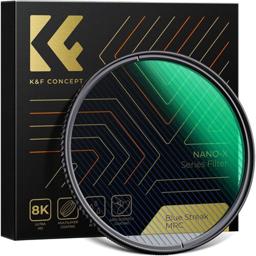 58 mm Blue Streak Filter Anamorphic Effect Filter Creative Cinematic Diffusion HD Thin Nano Coatings Waterproof for Lens