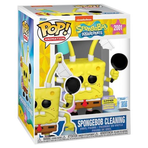 Figurine Funko Pop - Bob L'eponge N°2001 - Bob L'éponge Nettoie (87948)
