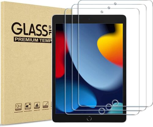 LORANKA-3 Verre Trempé pour iPad 10.2"", iPad 9/8/7ème Génération 2021/2020/2019, Film Protection d'Écran Screen Protecteur, Anti Rayures sans Bulles