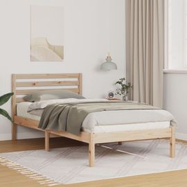 Vidaxl Cadre De Lit Marron 100 X 200 Cm Bois De Pin Massif