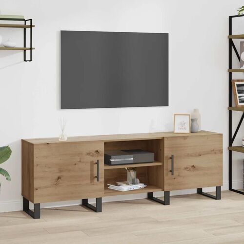 Vidaxl Meuble Tv Avec Étagère Avec Stockage Avec Porte 150 X 30 X 50 Cm Bois D'ingénierie