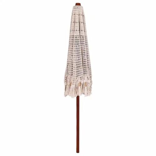 Vidaxl Parasol Autre Crème X 250 Cm Coton Et Bois Massif