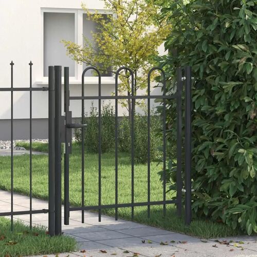 vidaXL Porte de Clôture Gris 100 x 100 cm Acier revêtu de poudre
