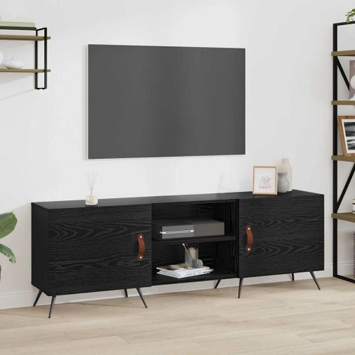 Vidaxl Meuble Tv Chêne Noir 150 X 30 X 50 Cm Bois D'ingénierie