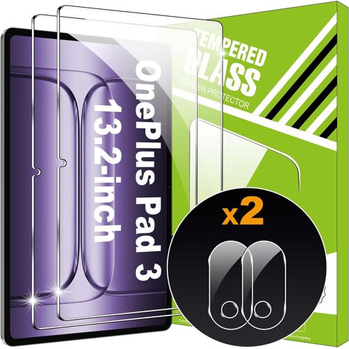 KALANKA-Verre Trempé pour OnePlus Pad 3 [2+2 Pièces] Caméra Arrière Protecteur Film + HD Protecteur d'écran Verre Trempé
