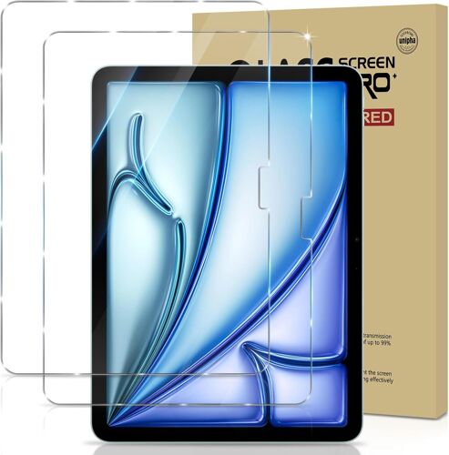TRAHOO-Lot de 2, Verre Trempé pour iPad Air 11 Pouces 2024 Vitre Protecteur 9H Dureté, Sans Bulles, Anti Rayures, HD Clarity, Film Protection écran Compatible avec iPad Air 11"" M2 2024