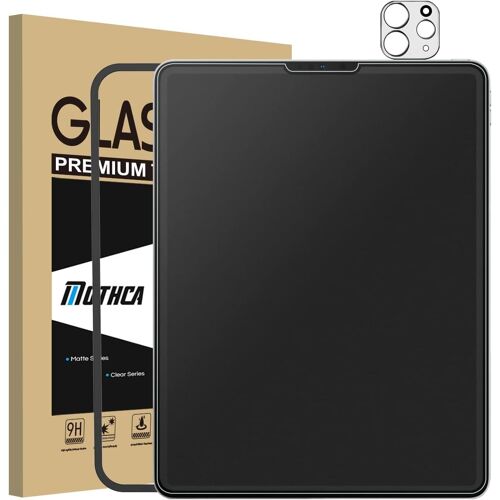 LORANKA-[1+1 Pièces Mat Protection Écran pour iPad Pro 11 2022/2021/2020/2018, iPad Air 4/ iPad Air 5 (2022) 10,9 Pouces avec Caméra Arrière Protecteur, Verre Trempé Anti-Reflet, Installation Facile