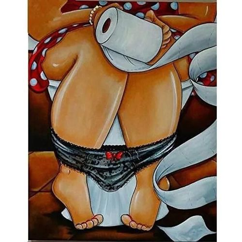 Diamond Painting Nouveau Diamant 5d Diy Diamant Peinture Aux Toilettes Broderie Point De Croix Strass 30x40cm