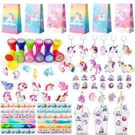 Pinata de Unicorn Décoration de Fête d'anniversaire, Licorne Jouet Pinata Assortiment Accessoire Gadgets Set Pochettes Surprise.