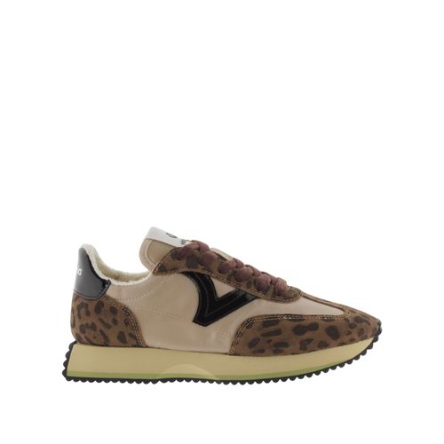 Baskets En Nylon Imprimé Animal Et Cuir Fendu Victoria Cosmos