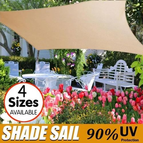 Voile D\'ombrage Tempsa - Carré - Beige - 2m X 2.5m - 160g/M² - Résistant Aux 90% Uv