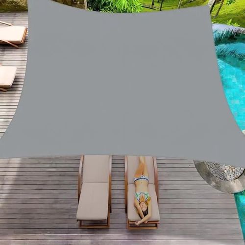 Voile D\'ombrage Rectangulaire Bigzzia - Protection Solaire Et Uv - Gris