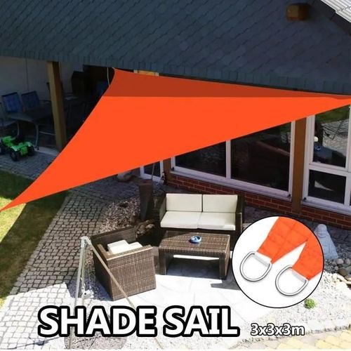 Voile D\'ombrage Tempsa - Triangle 3x3x3m - Tissu D\'oxford Imperméable - Orange