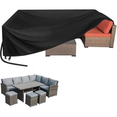 Housse De Protection Salon De Jardin 420d Oxford 250x90cm -Ystp Bâche Imperméable Avec Corde Et Boucle Verrouillage Anti-Uv