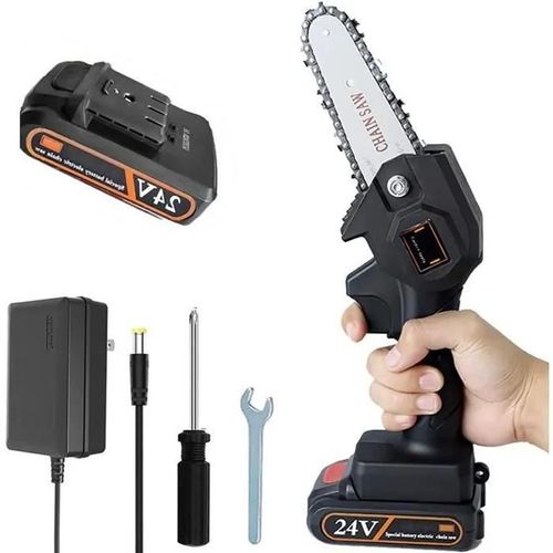 Tronçonneuse À Main sans Fil - Tronçonneuse Portable Électrique - Scie D\'élagage Électrique - 4 Pouces