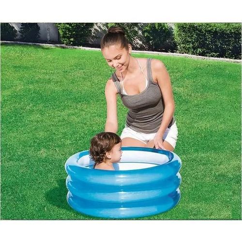 Piscine Ronde Gonflable Enfant Bébé Jouet À La Maison Baignoire Gonflable Bébé Piscine Enfant Petit 3 Boudins 70*30 Cm
