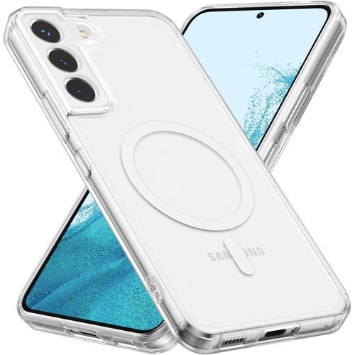 Clair Coque Pour Samsung Galaxy S22 Plus 5g, [Compatible Avec Magsafe] Magnétique Protection Antichoc Coque, Silicone Transparent Coque Pour Samsung Galaxy S22 Plus-Clair (Magnétique)