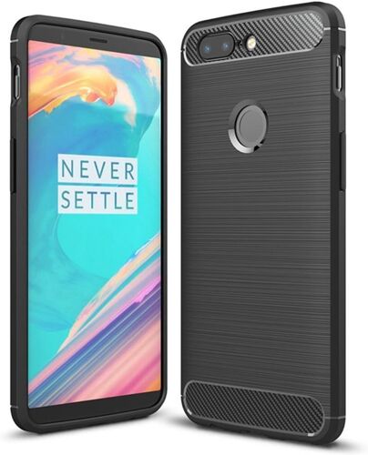 LORANKA-Coque pour Oneplus 5t, Carbon Fiber Shock Absorption Slim TPU Cover pour Oneplus 5t (Black)
