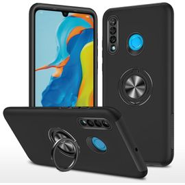 LORANKA-ESONG Coque pour Huawei P30 Lite avec Support,Ultra Fine Militaire Antichoc Protection Housse 360 °Anneau Béquille Telephone Case Magnétique Etui,pour Aimantée Voiture Noir