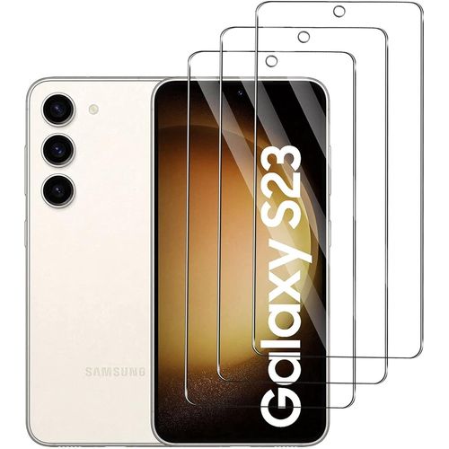 Sjzg-[3 Pièces] Verre Trempé Pour Samsung Galaxy S23 5g, Hd Verre Film & 9h Vitre Protection, Anti-Rayures Film De Protection D'écran, [Sans Bulles] Film De Protection Écran Pour Samsung Galaxy S23 5