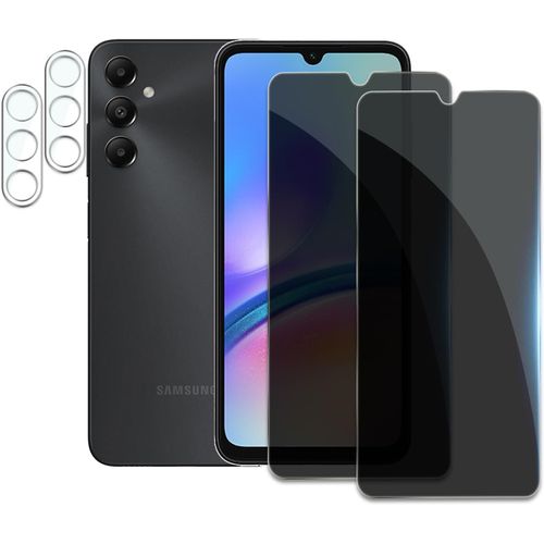 2 Pièces Verre Trempé Anti-Espion Pour Samsung Galaxy A05s Avec 2 Pièces Caméra Arrière Protecteur, Protecteur D'écran De Confidentialité, 9h Dureté Film Protecteur Vitre, Anti-Rayures