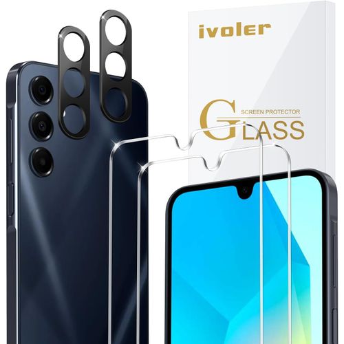 Pack De 2 Film De Protection D¿Écran En Verre Trempé Pour Samsung Galaxy A16 4g / A16 5g, Avec 2 Pièces Caméra Arrière Protecteur, Dureté 9h Glass, Anti Rayures, Sans Bulles