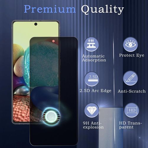 2 Pièces Verre Trempé Anti-Espion Pour Samsung Galaxy A71/A72/A73, 9h Film Protection Écran, Film Protecteur Vitre [Confidentialité Protection] [10h Dureté] [Sans Bulles] [Anti-Rayures]