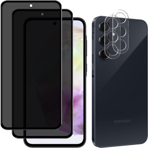 Anti-Espion Protecteur Compatible Avec Samsung Galaxy A35 5g, [2+2] Anti-Espion Verre Trempé + Caméra Arrière Protecteur, 9h Verre Trempé Dureté Film Protection Pour Samsung Galaxy A35