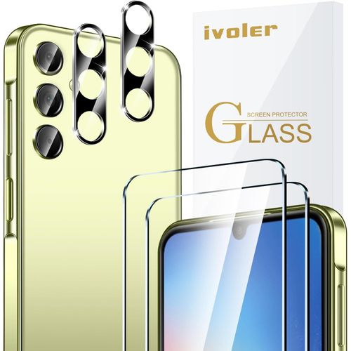 Pack De 2 Film De Protection D¿Écran En Verre Trempé Pour Samsung Galaxy A35 5g, Avec 2 Pièces Caméra Arrière Protecteur, Dureté 9h Glass, Anti Rayures, Sans Bulles