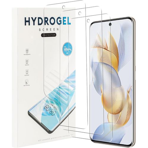 3 Pièces Protection Écran Pour Honor 90 5g, Films De Protection En Tpu Flexible Hydrogel Avec Cadre D'installation, Anti-Rayure, Couverture Complète, Haute Sensibilité Tactile