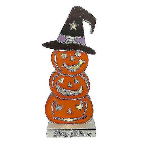 Accueil Décorations d'Halloween Citrouille créative Lumières LED Décoration d'ambiance festive en bois