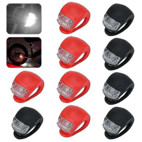 10x Lampe De Vélo Vélo Avant Lumière Arrière Lumière De Roue Led Lampe En Silicone