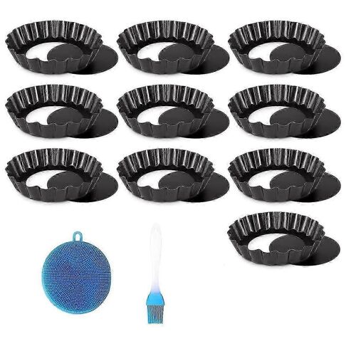 Moule À Tarte,Moules À Tarte De 4 Pouces,Moule À Tarte Antiadhésif Amovible En Acier Au Carbone À Fond Lâche De 4 Pouces,Facile À Utiliser