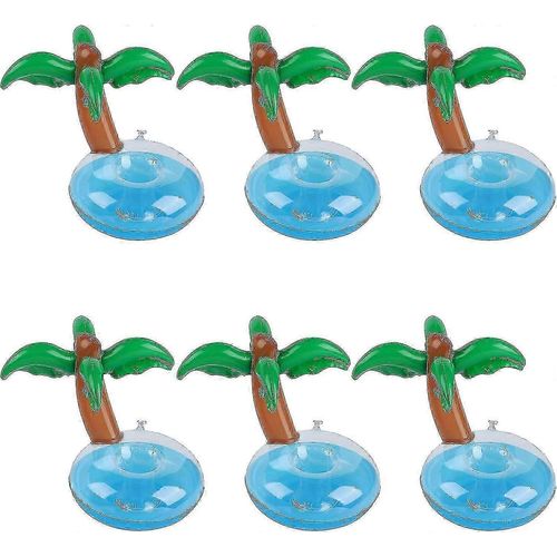 Porte-Gobelet Gonflable,Pack De 6 Porte-Gobelets De Piscine,Flotteurs,Porte-Gobelets,Flotteurs De Boisson,Porte-Gobelet Flottant En Cocotier Pour Fête À La Piscine
